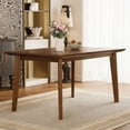 thumbnail image 6 of Harper & Bright Designs Rustic Wood Dining Table Set for 4, 5 Pieces Rectangular Table Set with Upholstered Chairs for Small Space Kitchen, Walnut, 6 of 17