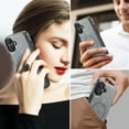 thumbnail image 3 of Phone Case for iPhone 17, Compatible with MagSafe, PU Leather Back Case, Vintage Protective Ultra Slim Shockproof Classic Durable Magnetic Phone Case for iPhone 17, Gray, 3 of 5