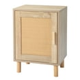 thumbnail image 4 of Tcbosik Wooden Nightstand with Rattan Door, Modern Side Table End Desk for Living Room, Natural, 4 of 8
