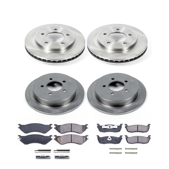 Ultimate Brakes Front and Rear Semi-Metallic Brake Pad and Rotor Kit with Hardware WM81035