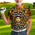thumbnail image 6 of HOMYGIFTS Custom Face Men’s Golf Polo Shirt – Personalized Stained Glass Mandala Design, Unique Gift for Golfers & Special Occasions, 6 of 10