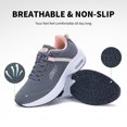 thumbnail image 4 of Womens Arch Support Walking Shoes Orthotic Tennis Sneakers for Plantar Fasciitis Athletic Outdoor Running Shoes GreyPink Size 10.5, 4 of 6