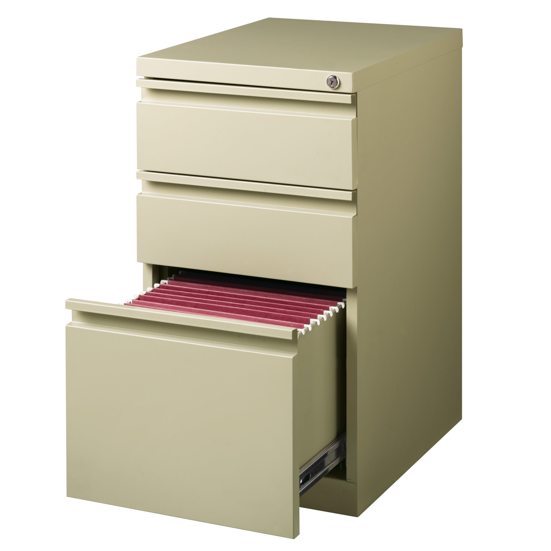 Hirsh Pro 20" Deep Mobile Pedestal File Cabinet 3 Drawer Box-Box-File, Letter Width, Putty