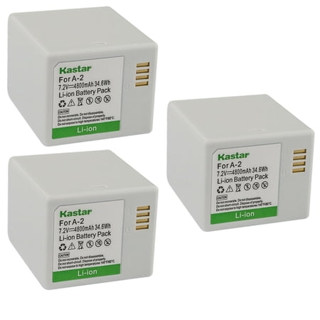 Kastar 3-Pack A-2 7.2V 4800mAh Rechargeable Li-ion Battery Replacement for Arlo A-2 A2 VMA4400C VMA4410 VMA4410-10000S VML4030 VML4430 308-10030-01 308-10032-01 Arlo Go Mobile Security Camera