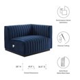 thumbnail image 6 of Modular Sofa Chair, Blue Navy, Velvet, French Living Lounge Cafe Lobby Hospitality Restaurant, Modern Contemporary Boutique HB33735, 6 of 6