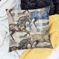 thumbnail image 2 of BANET  Short Plush Pillow Case Soft Pillow Case, Western Wild Horse Plaid Decor Home Cushion Covers for Couch/Sofa/Bedroom/Car 20x20in, 2 of 5