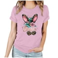 thumbnail image 3 of VBTAPA Women's Happy Easter Shirt Short Sleeve Funny Tops Rabbit Graphic Colored Eggs Print T-Shirts Easter Day Gifts Sales of Today Army Green XL, 3 of 6