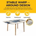 thumbnail image 4 of Fall Blue Pumpkins Table Cloths for 4 Foot Rectangle Tables, Thanksgiving Autumn Leaf on Linen Patio Waterproof Elastic Fitted Tablecloths, Washable Rectangular Table Cover for Camping, 4 of 8