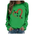 thumbnail image 2 of ICHUANYI Clearance Women's Round Neck Top Casual Fashion, Personalized Printing Loose Fitting, Slimming Long Sleeves(Green, XXL) ICHUANYI WER2023081513158, 2 of 4