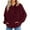 Wine, variant on Kiplyki Fall Hoodies for Women Zipper V-Neck Pullover Tops Long Sleeve Hooded Blouse Sweatshirt