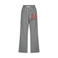 thumbnail image 4 of Pantalones de Mujer Casual, Impresión Elástica Suelta Pantalones de Pierna Ancha Recta con Bolsillo Hecho de Poliéster Suave para Toda la Temporada, Pantalones de Pierna Ancha de las Mujeres, 4 of 4