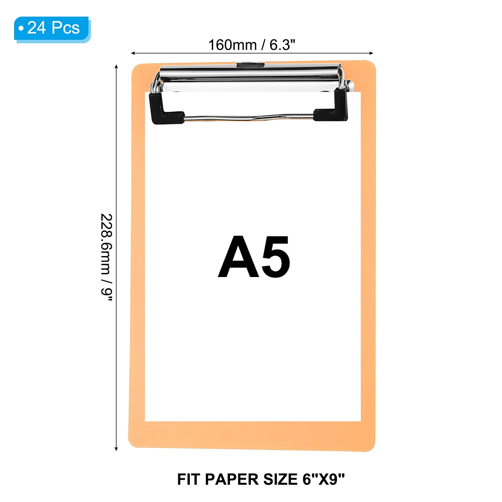 Uxcell 4" x 6" Plastic Clear Hanging Clipboard A5 Transparent Clipboard, Green,12Pcs