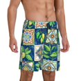 thumbnail image 2 of Naloa Lemon and Leaves Men's Short Pajama Pants, Lounge Comfort Shorts with Elasticized Waistband and Side Pockets - XX-Large, 2 of 9