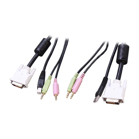UPC: 0065030836609 | StarTech 4-in-1 USB Dual Link DVI-D KVM Switch Cable with Audio and Microphone 6 Black
