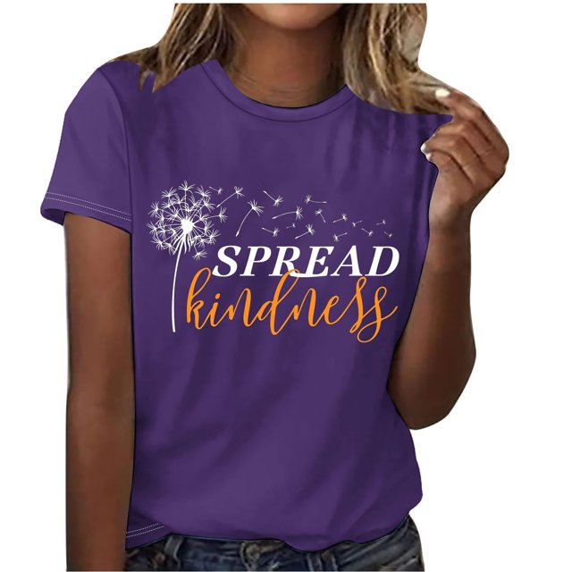 Birdeem Blouses pour Femmes Mode Imprimé Manches Courtes Blouse Drôle Col Rond T-Shirt Tops