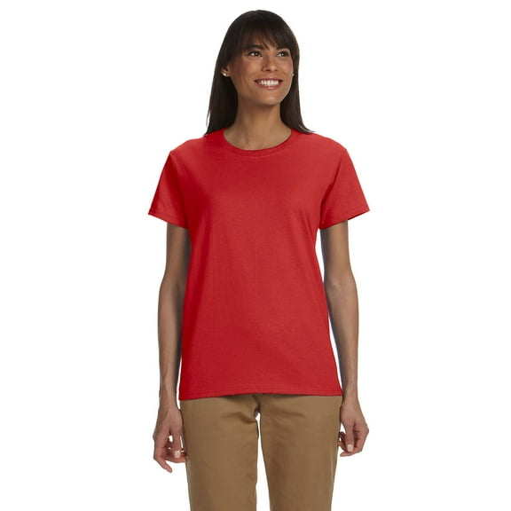 GILDAN G200L LADIES' ULTRA COTTON 6 OZ. T-SHIRT, Red, S, Pack Of 3, Tshirts for Women