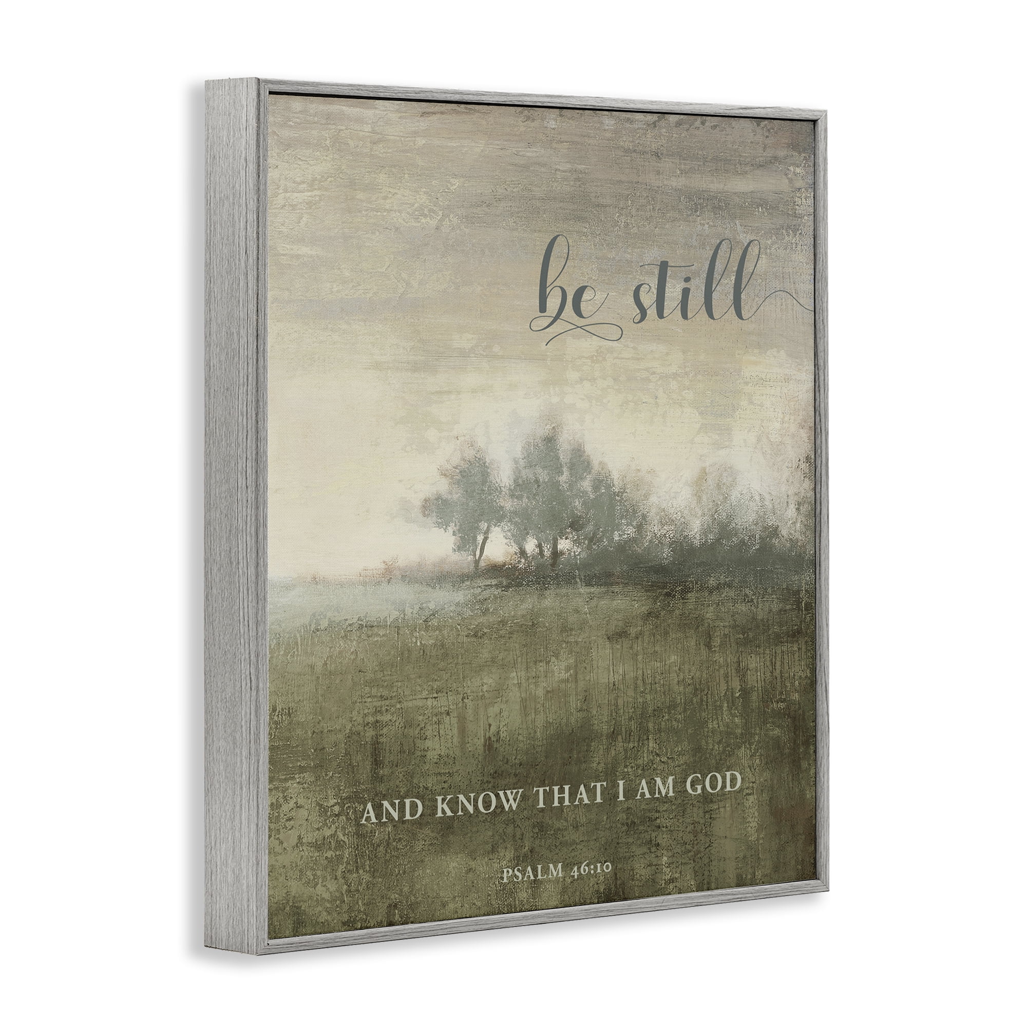 Stupell Industries Be Still Psalm 46:10 Gray Framed Giclee Art, design by Michael Marcon