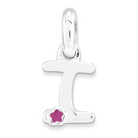 Sterling Silver Letter I with Enamel Pendant