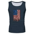 thumbnail image 2 of kpoplk Mens USA Flag Stars and Stripes 4th of July Tank Tops Retro Muscle 1776 Short Sleeved Shirt(Dark Blue,3XL), 2 of 4