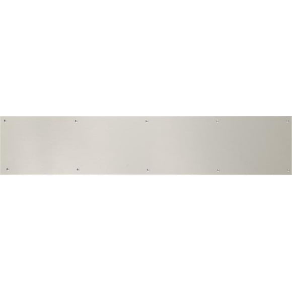 BRASS Accents A09-P0628-670ADH 6 in. x 28 in. Kick Plate Satin Nickel-Aluminum Adhesive Mount
