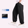 thumbnail image 2 of Edvintorg Boys Pants Size 10-12 Lightweight Soft Elastic Waisted Loose Fit Casual Cuffed Trousers with Pockets, 2 of 5