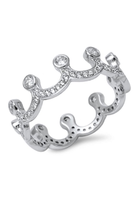 Crown Of A King Cubic Zirconia Ring Sterling Silver 925