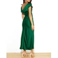 thumbnail image 3 of Vestido Gmeitoey 2025 de satén con manga corta y capucha en la espalda verde para mujer, 3 of 5