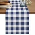 thumbnail image 2 of Navy Blue and White Grid Table Runner 36 Inches Long,Kitchen Dining Tablerunners Pastoral Farm Theme Linen Table Runners Dresser Scarves for Home Dinner Wedding Holiday Party Decor, 2 of 9