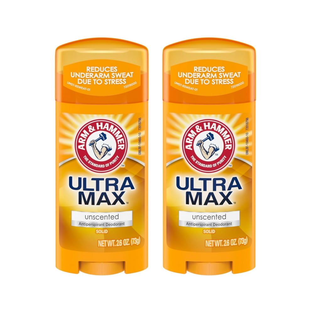 2 Pack Arm & Hammer ULTRAMAX Deodorant Invisible Solid Unscented 2