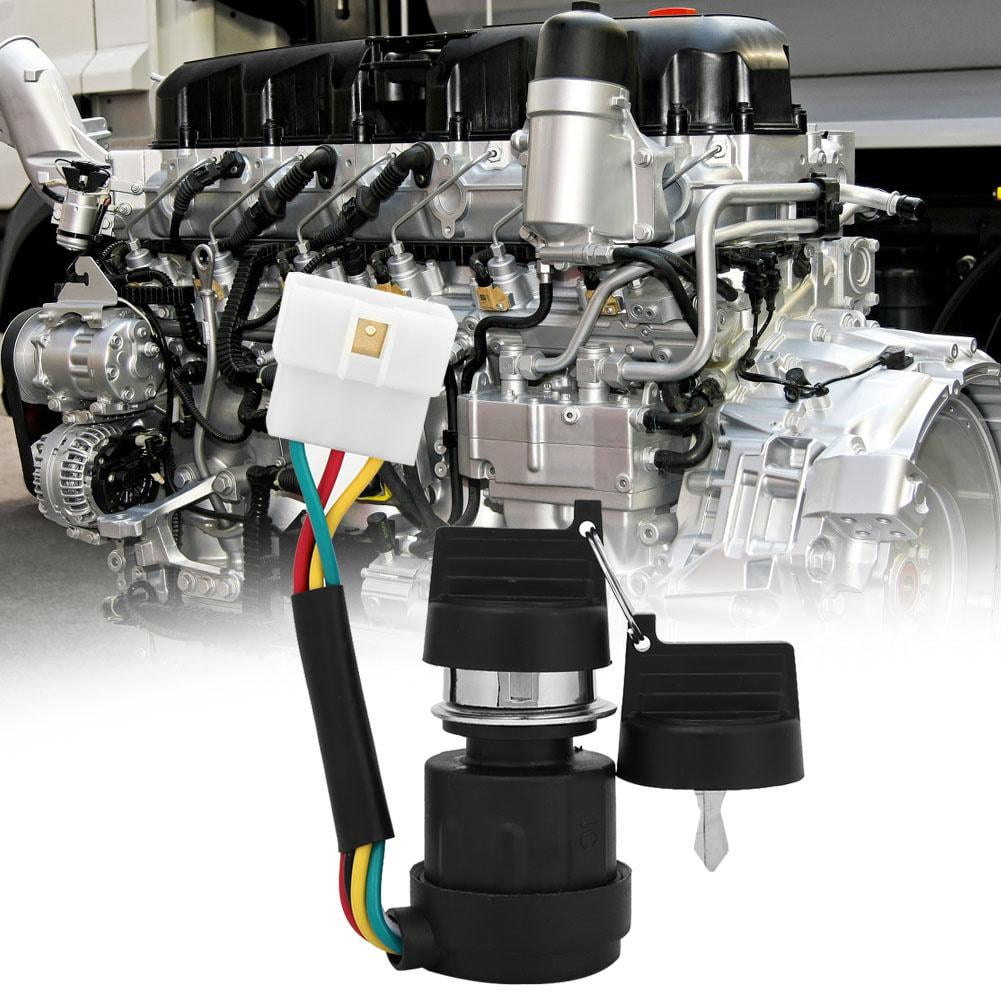 Ignition Key Switch for 178F//186F Air Cooled Diesel Engine Tiller Start Switch 5 Wires 2 Keys