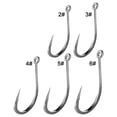 thumbnail image 2 of 500pcs 2-6# Size Band Sharp Accessoies Circle Extra Strength Fishing Hooks Octopus Barb 5, 2 of 8