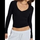 thumbnail image 1 of Camisas de Larga para Mujer, Moda de Otoño 2025, Cuello en V, Blusas Básicas, Blusas Ajustadas Y2K, Conjuntos Negro L, 1 of 8