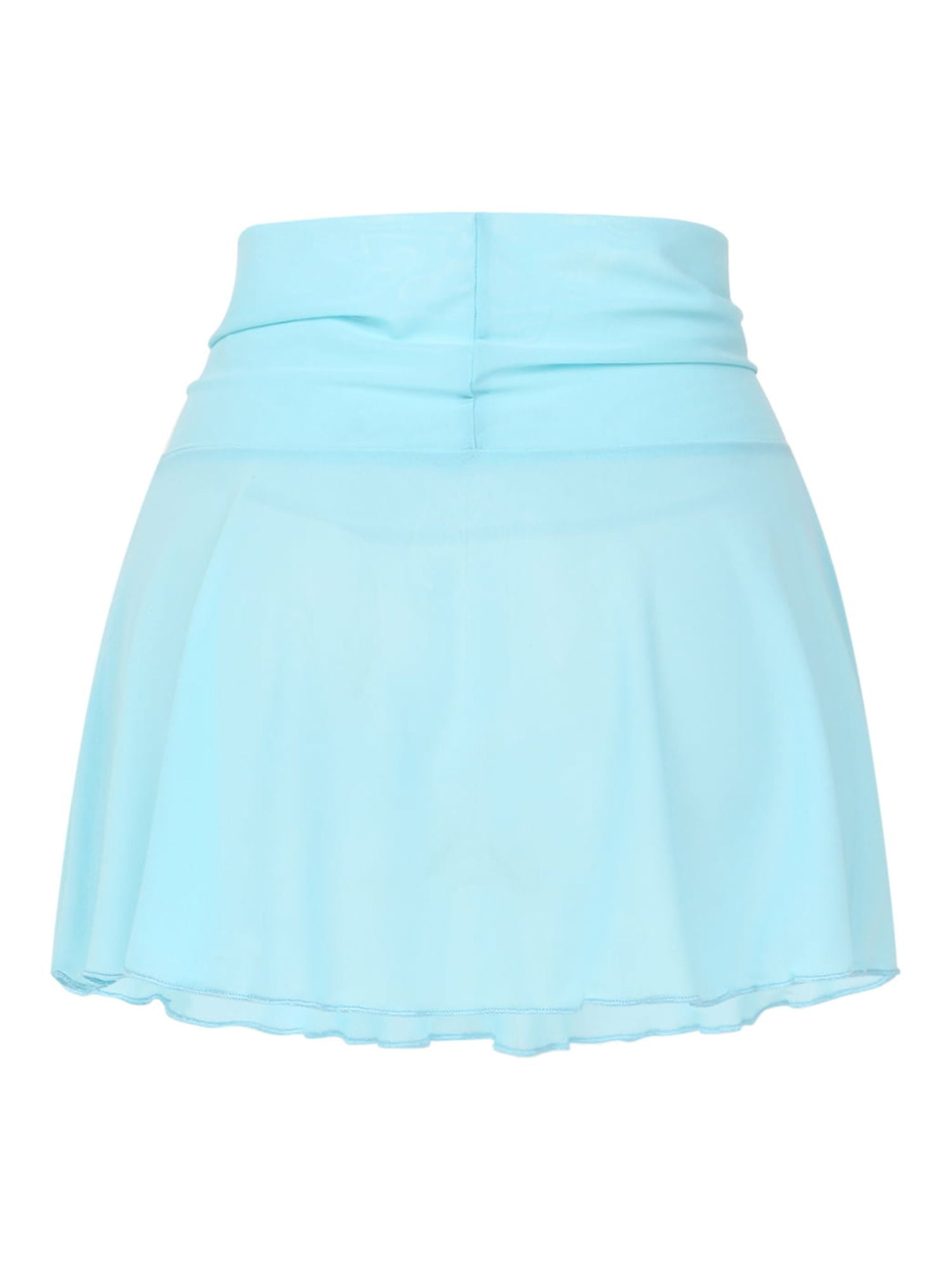 Sunloudy Women's Sheer Mesh Mini Skirts, High Waist See