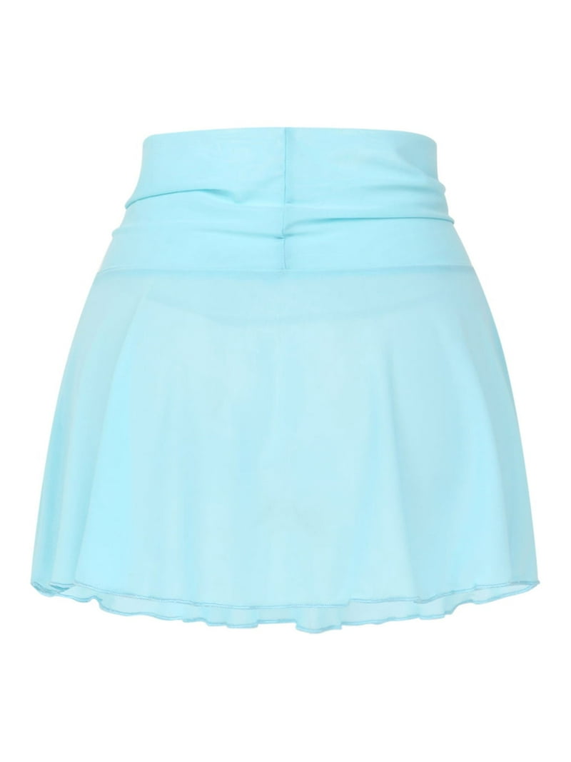 Sunloudy Women's Sheer Mesh Mini Skirts, High Waist See Through