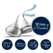 Darling Souvenir Pack of 190 Pcs Hanukkah Jewish Stickers Candy Chocolate Labels-Navy Blue