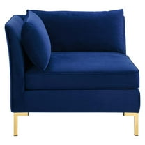 Ardent Performance Velvet Sectional Sofa Corner Chair Navy
