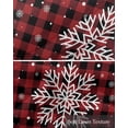 thumbnail image 6 of Faux Linen Valances for Windows Merry Christmas Snowflakes,Buffalo Plaid Red Black Curtains Valance Light Filtering Rod Pocket Small Window Treatment for Kitchen Living Room Bedroom 54x18In, 6 of 6