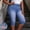 Light Blue, variant on BUIGTTKLOP Plus Size Capris for Women Stretchy Skinny Capris High Waisted Cropped Pants with Pockets