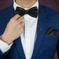 thumbnail image 4 of 1 Juego de fajín, pañuelo de bolsillo, pajarita, accesorios para traje formal de hombre, pañuelo de bolsillo, cinturón (negro), 4 of 7