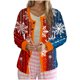 thumbnail image 2 of Puntoco Chaqueta Tipo Cárdigan Informal Con Botones Y Estampado Navideño Para Mujer, 2 of 5