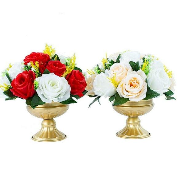 2 Pieces Household Metal Flower Vase Wedding Centerpiece Decor Retro Vases