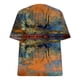 thumbnail image 5 of ICHUANYI Clearance Women's Fashion Casual Plus Size Scenic Flowers Printing V-Neck T-Shirt Tops(Orange, XL) ICHUANYI WER2023081011146, 5 of 5
