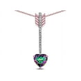 thumbnail image 3 of Star K� 6mm Rainbow Mystic Topaz Heart Arrow Bar Pendant Necklace, 3 of 9