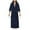 Navy, variant on Womens Solid Color Comfortable Versatile Short Sleeve Long Robe Bathrobe Quick Drying Home Wear Robe For Women Navy,XL