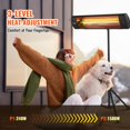thumbnail image 3 of Calentador infrarrojo VEVOR de 1500 W con mando a distancia LED, 34 cm, con soporte, 3 of 9