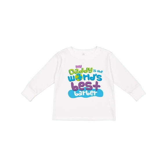 Inktastic World’s Best Barber Daddy Boys or Girls Long Sleeve Toddler T-Shirt