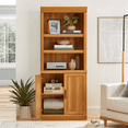 Better Homes & Gardens Glendale Bookcase With Doors, Light Honey Finish