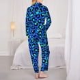 thumbnail image 3 of Pajamas for Women Set - Light Blue Leopard Print Comfy Long Sleeve Button Up Pajama Sets for Women 2 Piece, Soft Sleepwear Nightwear Pjs Lounge Sets for Women with Pockets, 3 of 6
