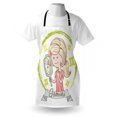 thumbnail image 3 of Zodiac Gemini Apron Cartoon Style Little Girl with a Mirror and Reflection Twins Concept for Kids, Unisex Kitchen Bib Apron with Adjustable Neck for Cooking Baking Gardening, Multicolor, by Ambesonne, 3 of 3