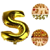 HEMOTON 32 inch Thickened Helium Foil Balloons Birthday Number Balloons 2 for Wedding Anniversary Decoration (Gold)